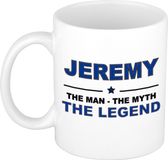 Bellatio Decorations naam cadeau mok - Jeremy - man myth legend - koffiemok - 300 ml - collega - vaderdag