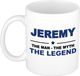 Bellatio Decorations naam cadeau mok - Jeremy - man myth legend - koffiemok - 300 ml - collega - vaderdag