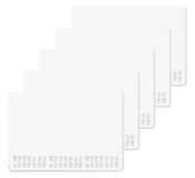 SIGEL HO301/5 papieren bureauonderlegger, ca. DIN A2, met actuele 3-jarige kalender, 30 vellen, gestippeld, 5 stuks - met afgeronde hoeken, veganistisch, van duurzaam papier