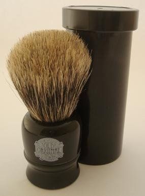 Progress Vulfix 2190 Pure Badger reizen scheerborstel met buis, zwart