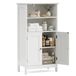 HOKEEPER Armoire de salle de bain, meuble de salle de bain, meuble de cuisine avec double porte et étagère réglable, armoire de salle de bain/bahut, adapté pour salle de bain/salon/hall, blanc