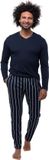 Mey Heren pyjama Valsted Gestreept Lange mouw donkerblauw S