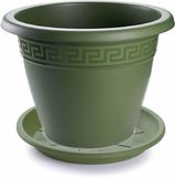 Forte Plastics Bloempotten - 3 stuks - Donkergroen - Ø 40 cm - Rond