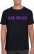Bellatio Decorations Shoppartners Bv Las Vegas thema print t-shirt - zwart - met paarse glitter letters - heren - USA - VIP / glamour kleding M