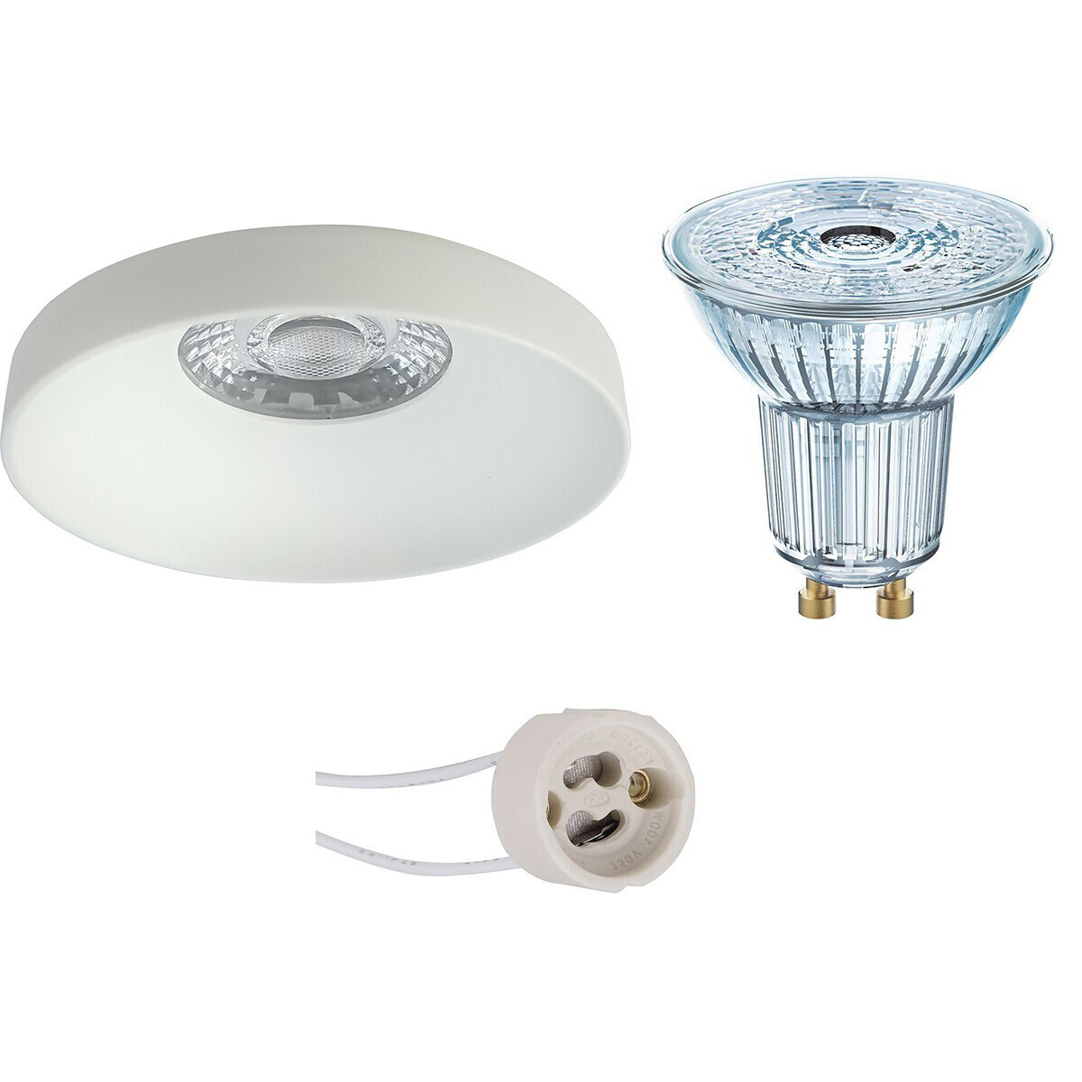 Osram - LED Spot Set - Parathom PAR16 940 36D - Pragmi Vrito Pro - GU10 Fitting - Dimbaar - Inbouw Rond - Mat Wit - 3.7W - Natuurlijk Wit 4000K - Ã˜82mm