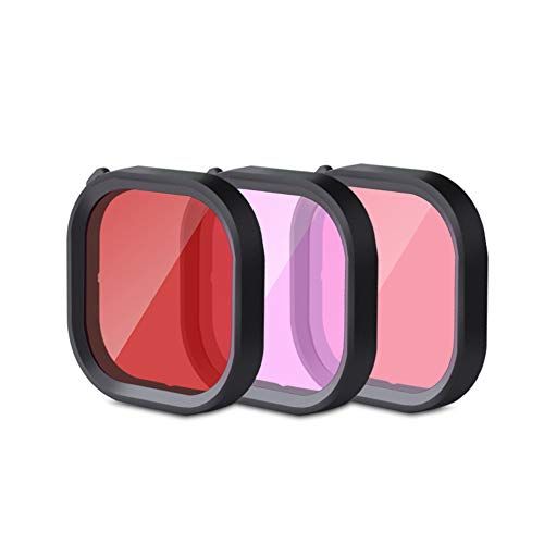 Lupholue 3 in 1 Snorkel Duiken Onderwater Lens Filter voor GoPro Hero 8 Zwart