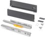 Emuca Outdoor lade Vertex Push Synchro met 3D-regeling, hoog 131mm, 40kg, diepte 400mm, Staal, Antracietgrijs
