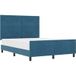 Lit Double Lit Adulte Lit À Ressorts Avec Tête De Lit Bleu Foncé 140 x 190 cm Velours