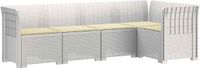 vidaXL Tuinbank met Kussens Rattanlook PP Wit