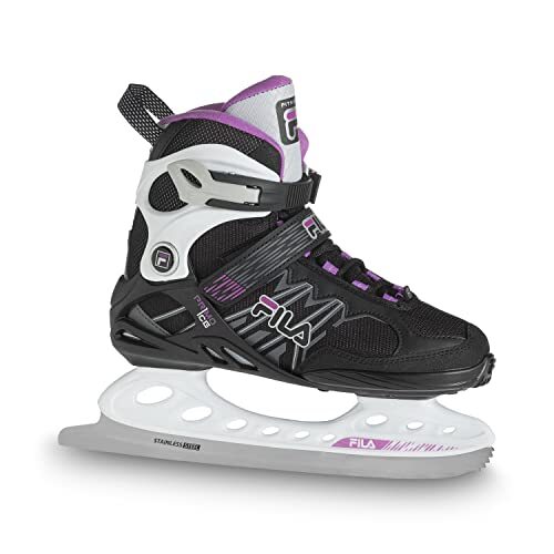 Fila Primo Ice Lady vrijetijdsschaats voor dames, ijshockey & schaatsen, roestvrij staal, sterke grip en hoog comfort, zwart/wit/magenta, maat 41