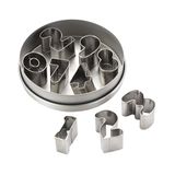 Städter Uitsteekset cijfers (CB54909), roestvrij staal, zilver, 12 x 12 x 3 cm, 10 stuks