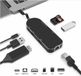 Drphone 7in1 Type C HUB - 2x USB 3.0 - 4K HDMI - Micro SD / SD - Ethernet LAN - Type C - RJ45 Gigabit Ethernet voor Macbook Pro - Zwart