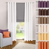 heimtexland ® Gordijn met ogen in wit uni ondoorzichtig maar lichtdoorlatend HxB 245x140 cm - Dekoschal microvezel met prachtige lichte val - gordijn type 117
