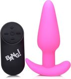 Remote XR Brands 21X Vibrating Silicone Butt Plug with Remote Control - Pink