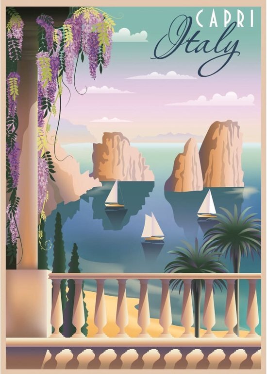 Ravensburger puzzel Postcard from Capri, Italy - Legpuzzel - 1000 stukjes