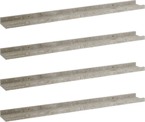 vidaXL Wandschappen 4 st 80x9x3 cm betongrijs
