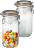 Le Parfait Voorraad/weckpot - 2x - glas - transparant - 22 x 10 cm - 1,5 L