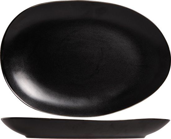 Cosy & Trendy Vongola Plat Bord - Ovaal - 35,5 cm - Zwart