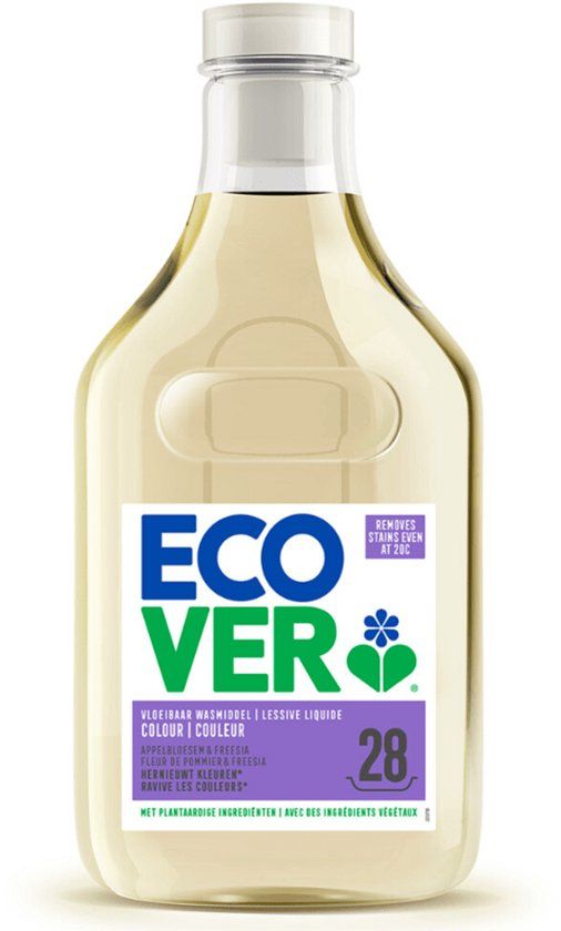 Ecover Geconcentreerd Vloeibaar Wasmiddel Color Appelbloesem & Freesia 28 Wasbeurten - 1 liter