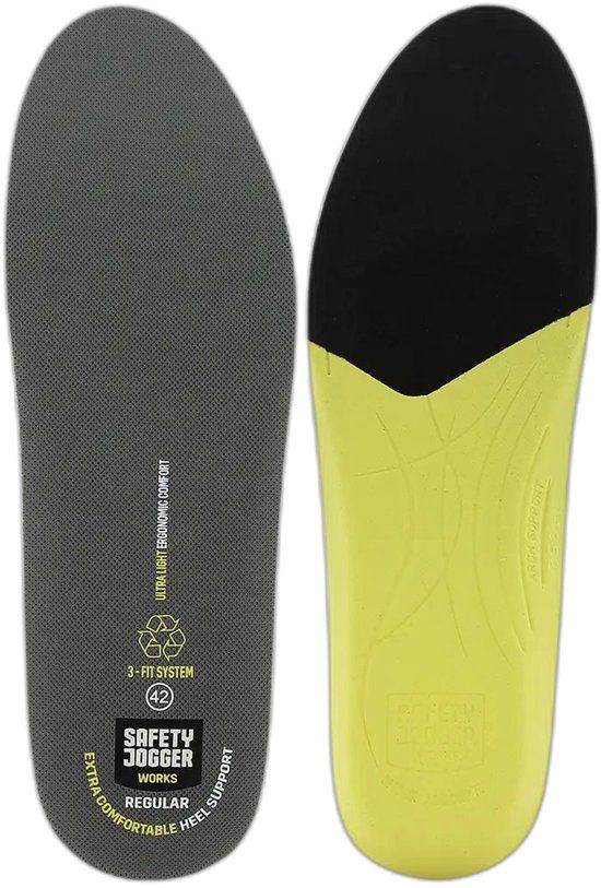 Safety Jogger SJ3FITM Inlegzool - Zwart/Geel - Maat 41