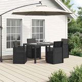 vidaXL Eettafel Set 5-delig Antraciet PP