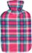Gerimport Bouillotte - housse en polaire - rouge - motif écossais - 1,25 litre - 35 x 18 cm - bouillotte