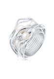 Nenalina Ring Verknotet Gewoben Zoetwaterparels 925 Zilver Dames
