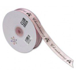 Club Green Printed Ribbon Baptism, Pink, 20 mm x 50 m