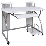 vidaXL Computerbureau, wit, 110x52x88,5 cm, houtvezel