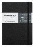 Clairefontaine 793431C Nomaddict (ex Age Bag) Genaaid Notitieboek Elastiek My.Essential Zwart - A5 14,8x21 cm - 192 Pagina's Genummerd STIPPEN - Ivoorkleurig Papier 90 g - Omslag Karton