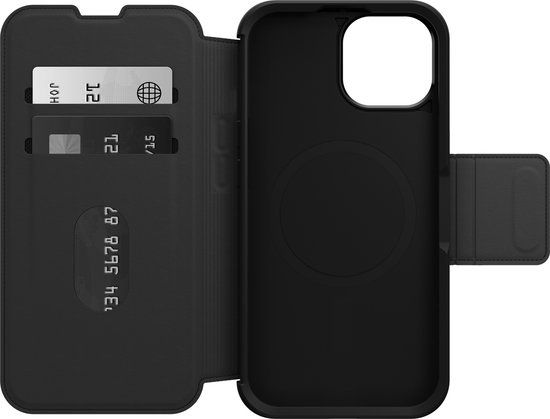 OtterBox Strada Case for Apple iPhone 15 - Genuine Leather - Black