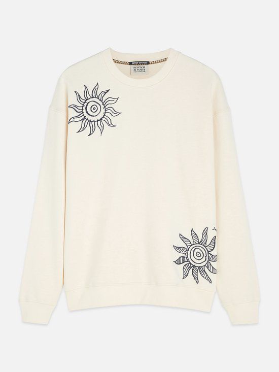 Scotch & Soda Sweater Heren Katoen M Ecru