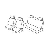 Set Superior Set Stoelhoezen - Zwart/Grijs - compatibel met Toyota Hilux Pick-Up (06/16>09/20)