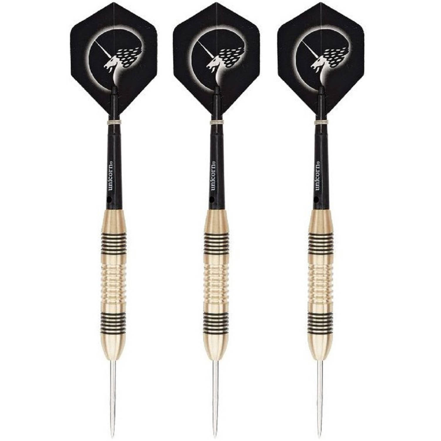 Unicorn 1x Set van 3 dartpijlen Core Brass 23 grams - Darten/darts sport artikelen pijltjes messing