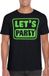 Bellatio Decorations Verkleed shirt voor heren - lets party - zwart - glitter - carnaval/themafeest L