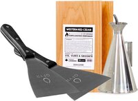 Ofyr - 4-delig kookset - RVS oliekannetjes - 2 stuks spatels - 2 stuks cederhouten grill plankjes