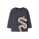 NAME IT MINI rechtvallende longsleeve met print - grijsblauw