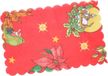 Serviette de table en tissu imprimé Noël rouge 20x30 cm