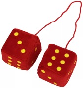 Race sport Spiegelhanger Pluche Dobbelstenen 7 X 7 X 7 Cm Rood