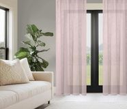 HOMEbasics 800530 Ogen Afgewerkte Sjaal Softy Halftransparant Roze 160 x 140 cm
