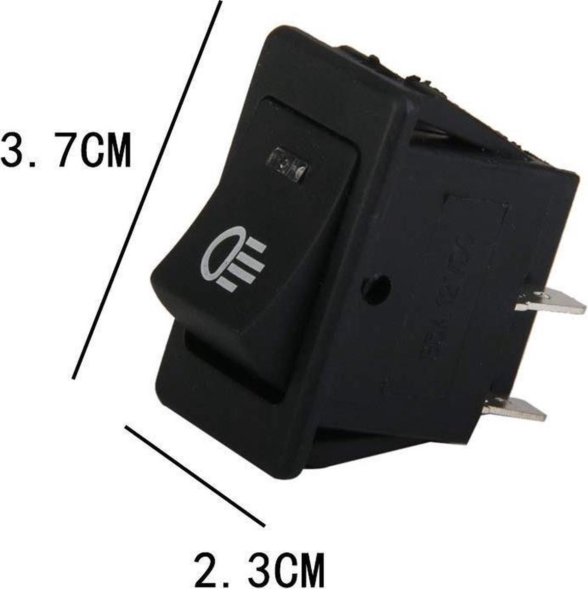 ABC-LED Schakelaar - Zwart - 12V - 35A - 4 polig - Witte LED