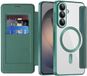 Techsuit Hoesje geschikt voor Samsung Galaxy S26 - SmartMag Book Wallet Case - Geschikt voor MagSafe - Groen