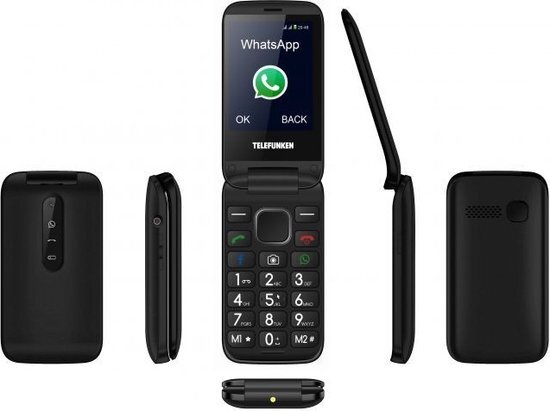 Telefunken TM360 Cosi Handy 2G en 3G (2,8 inch / 32 MB/Mono SIM/Android 4.4) zwart