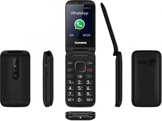 Telefunken TM360 Cosi - Clamshell Mobiele Telefoon - Zwart