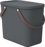 Rotho Albula Opbergdoos, 25 liter, met deksel, kunststof, antraciet
