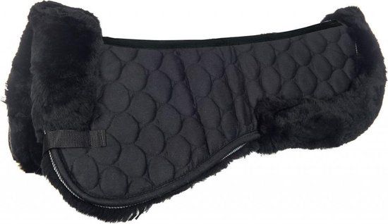 HKM Synthetisch lamsvelzadeldek zwart - Full - Polyester - Veelzijdigheids