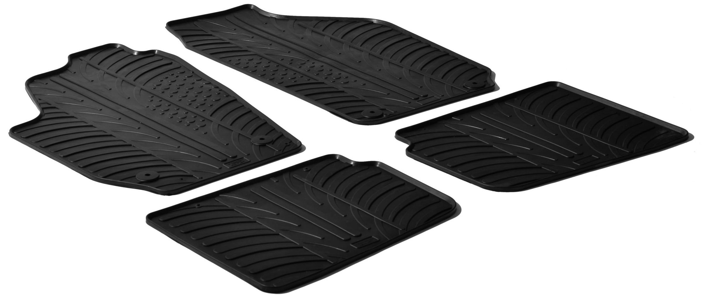 Rubbermatten passend voor Skoda Roomster / Practic 2007- (T-Design 4-delig + montageclips)