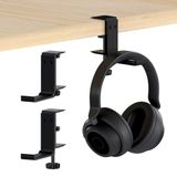 MMOBIEL Koptelefoon Houder voor onder Bureau – Koptelefoon Standaard – Verstelbare Headset Stand – Headset Hanger – Hoofdtelefoon Headset Houder Bureau – Universele Koptelefoon Haak - Zwart Aluminium