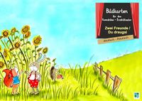 Zwei Freunde: Bildkarten für das Kamishibai-Theater DINA 3 in deutsch/litauisch