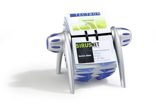 Visifix flip - Visitekaarthouder - blauw, zilver